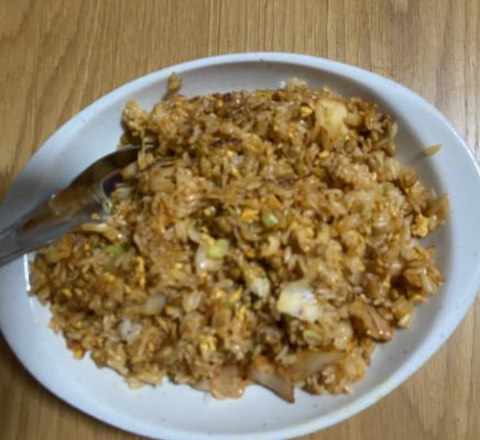 片麻痺の料理(納豆キムチチャーハン)